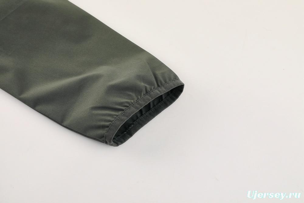 25/26 Real Madrid Dark Green Half Zipper Jacket+Long Pants S-3XL