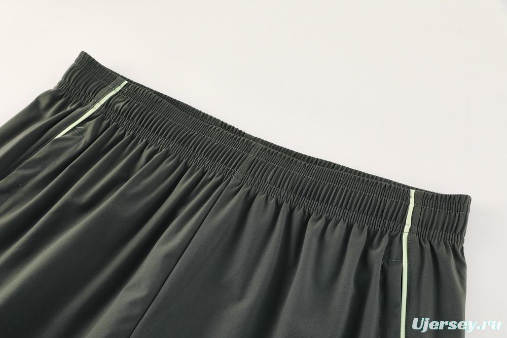 25/26 Real Madrid Dark Green Half Zipper Jacket+Long Pants S-3XL