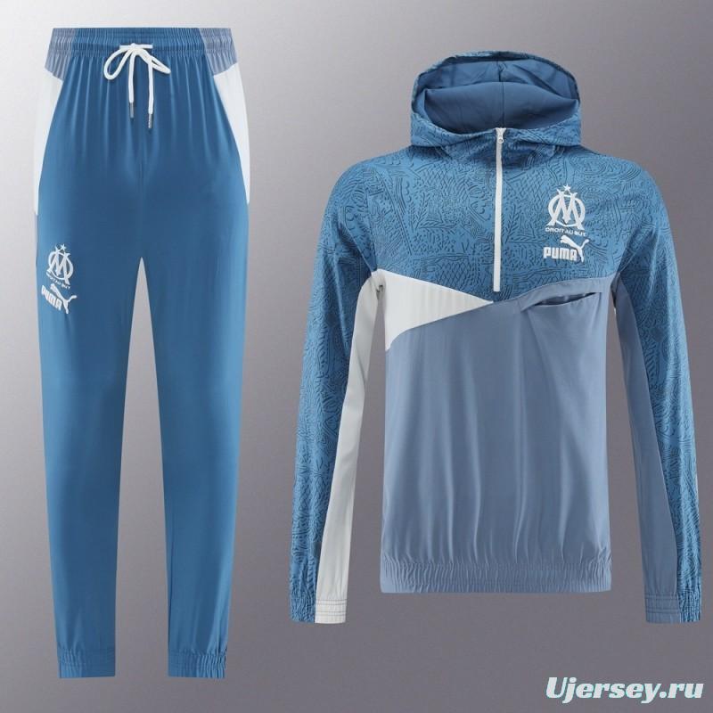 25/26 Olympique Marseille Half Zipper Jacket+Long Pants S-2XL