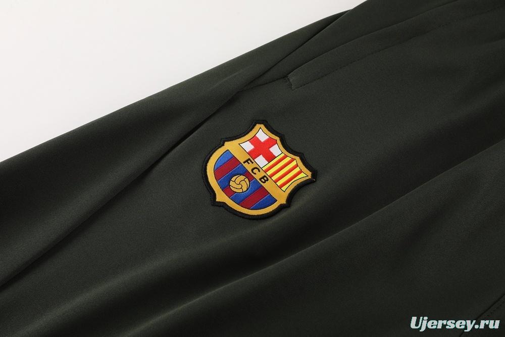 23/24 Barcelona Dark Green S-2XL Half Zipper Jacket+Long Pants