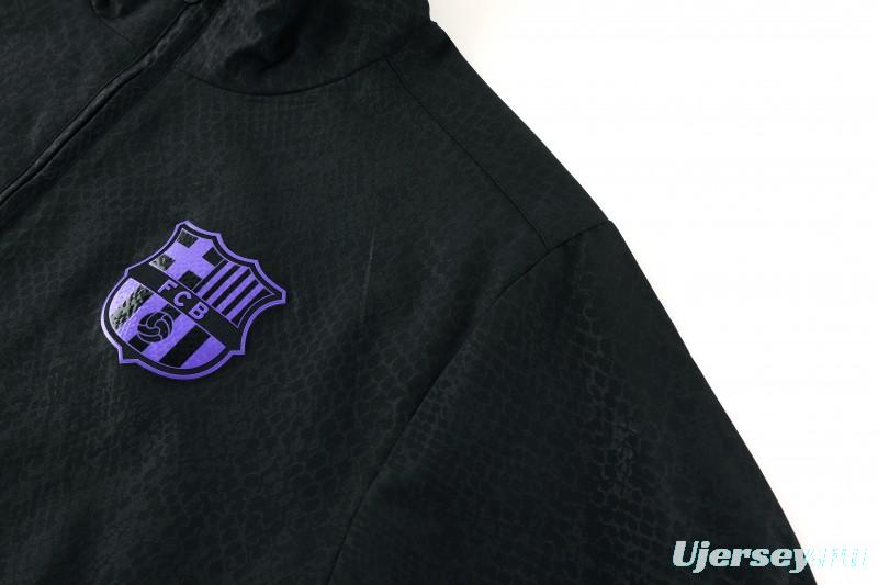 25/26 Barcelona Black S-3XL Half Zipper Jacket+Long Pants