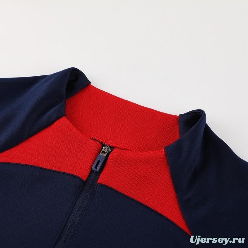 23/24 PSG Royal Blue S-2XL Half Zipper Jacket+Long Pants
