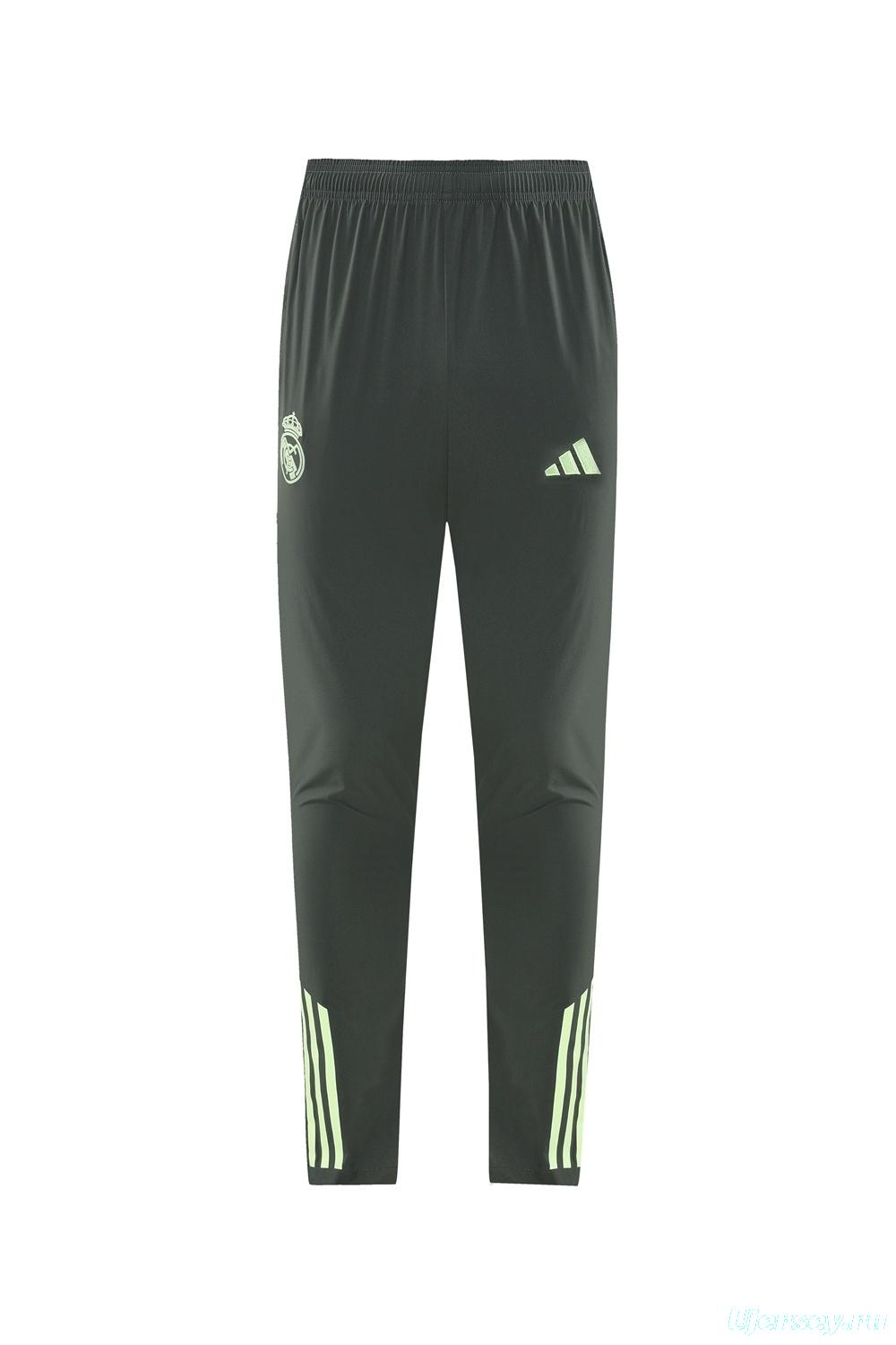 25/26 Real Madrid Dark Green Half Zipper Jacket+Long Pants S-3XL