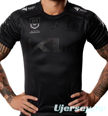 25/26 Kids Brisbane Broncos All Black with Tonal Design Jersey