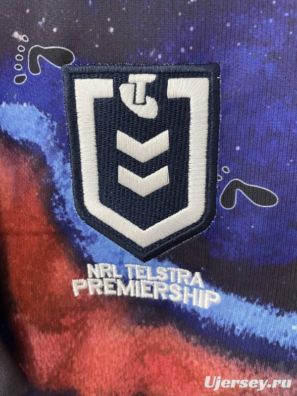 25/26 North Queensland Cowboys Navy with Indigenous Galaxy Design Jersey