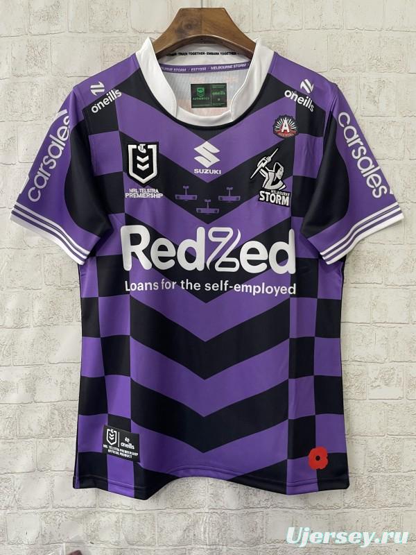 25/26 Melbourne Storm Purple with Black Checkered Chevrons Jersey