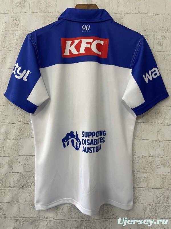 25/26 Canterbury-Bankstown Bulldogs White with Blue V-Pattern Jersey