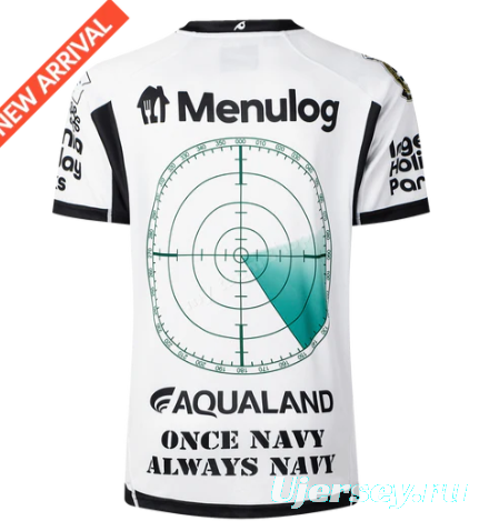 25/26 South Sydney Rabbitohs White with Green Red Stripes and Navy Mace Jersey