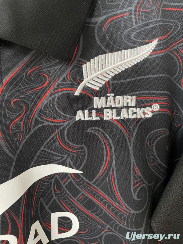 2026 Māori All Blacks Black with Māori Tiki Carving Jersey