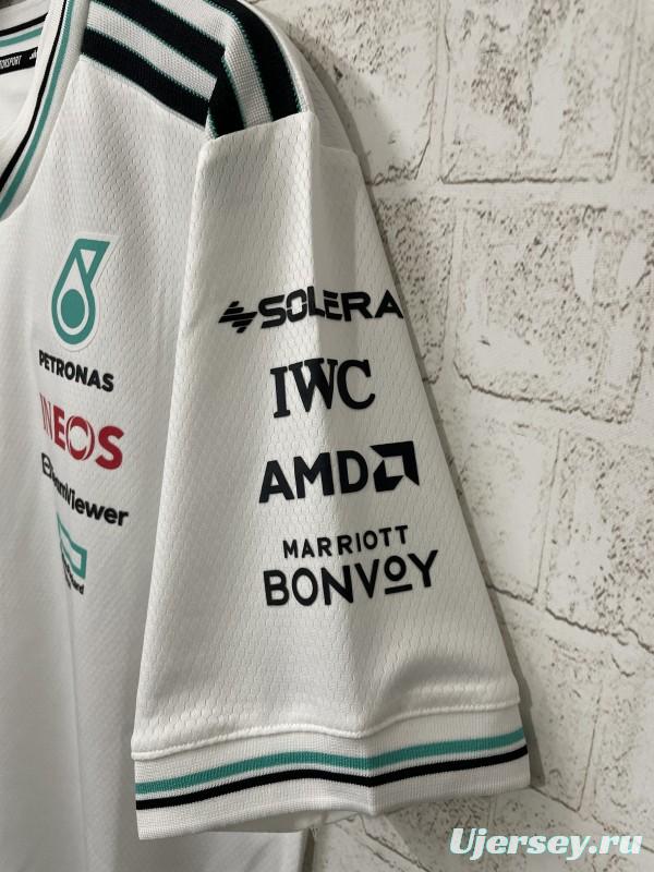 2026 F1 Mercedes-AMG Petronas F1 Team White with Teal and Black Trim Jersey