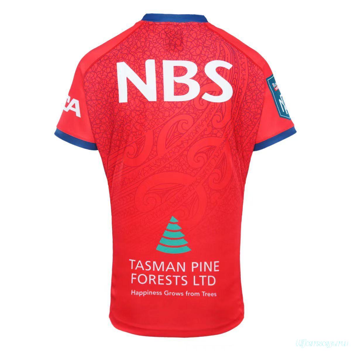 25/26 Tasman Mako Red with Maori Tribal Pattern Jersey