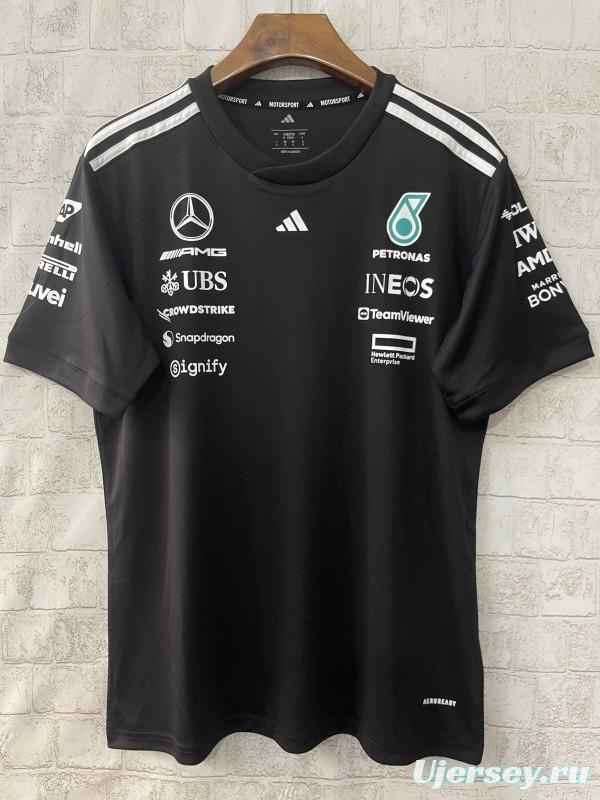 2025 F1 Mercedes-AMG Petronas Team Black Crew T-Shirt