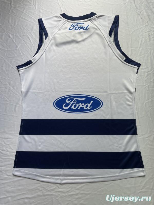 25/26 Geelong Cats Navy and White Hooped Jersey