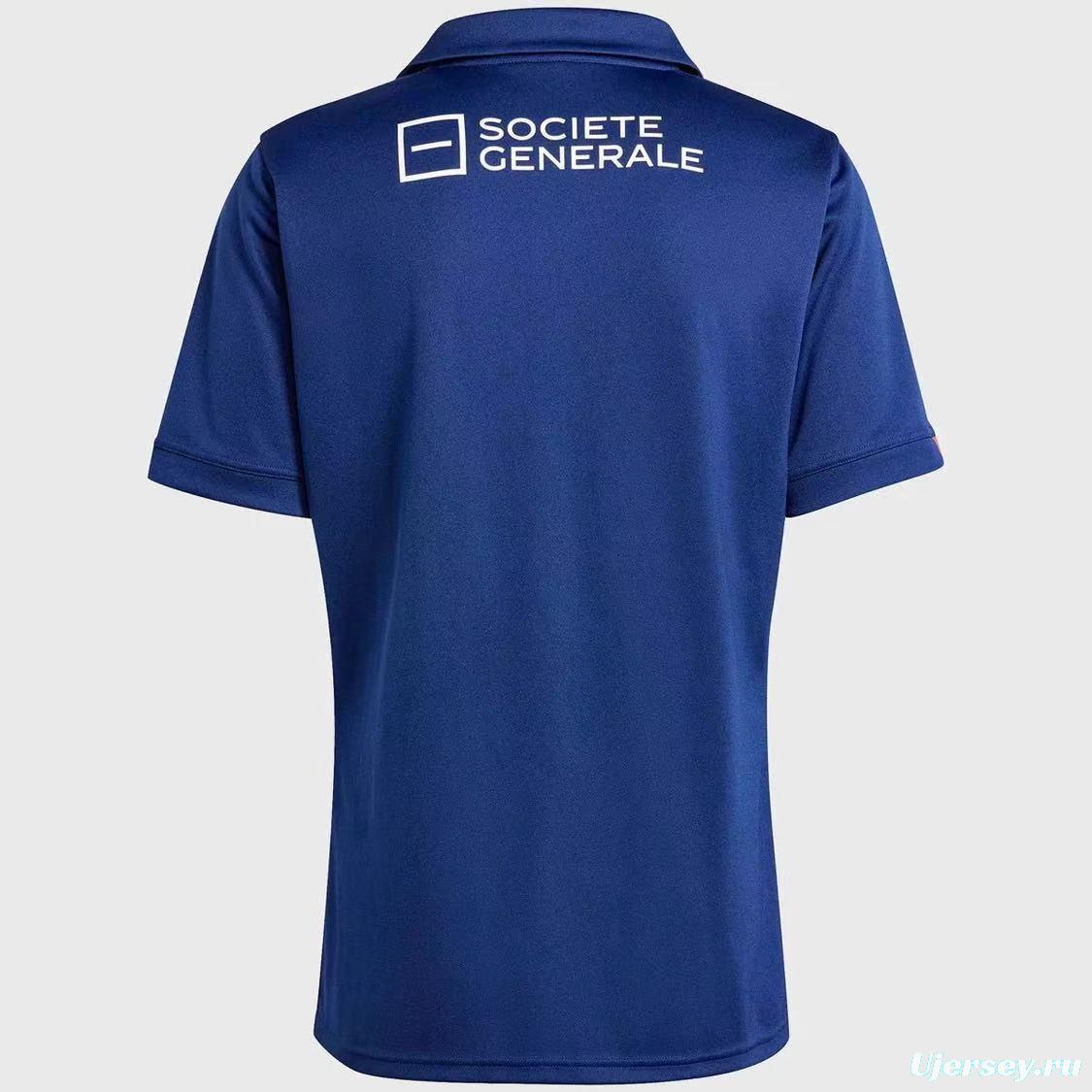 2025 France Navy Blue with Tricolor Stripes Home Jersey