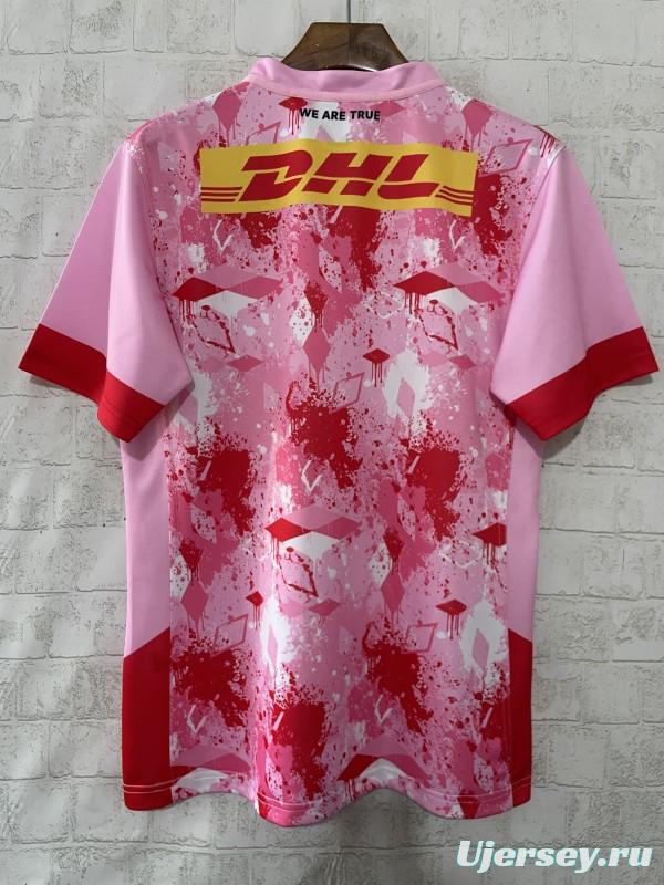 25/26 Harlequins Pink with Flamingo Splatter Pattern Jersey