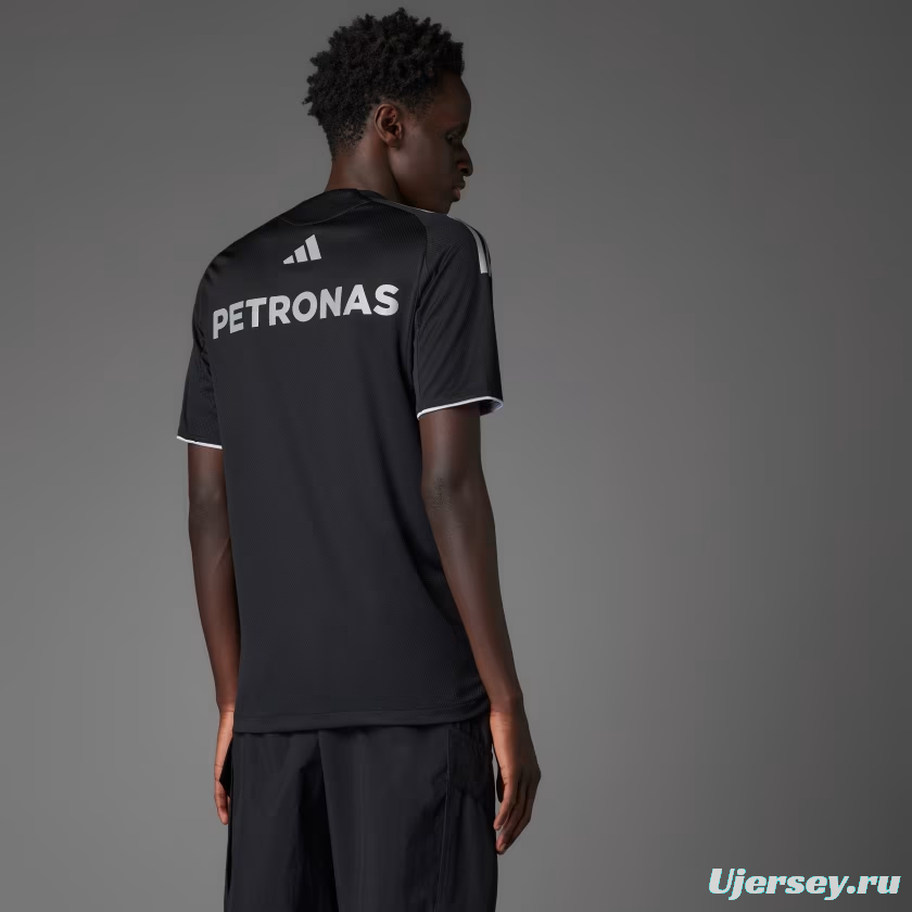25/26  F1  Mercedes-AMG Petronas Black with White Stripes Training Jersey