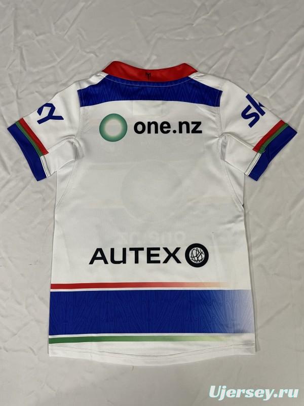 25/26 Kids New Zealand Warriors White with Rainbow Stripes Jersey
