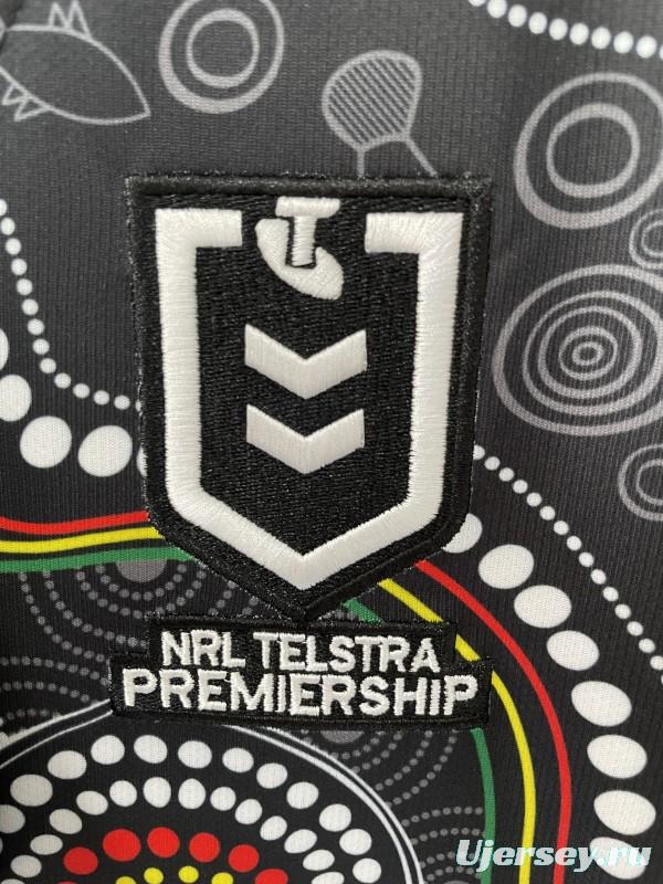 25/26 Penrith Panthers Black with Indigenous Art Design Jersey