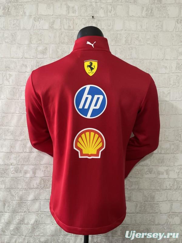 2025 F1 Scuderia Ferrari Red with White Stripe Team Jacket