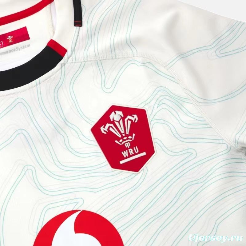 2026 Wales away White with Topographic Pattern Jersey