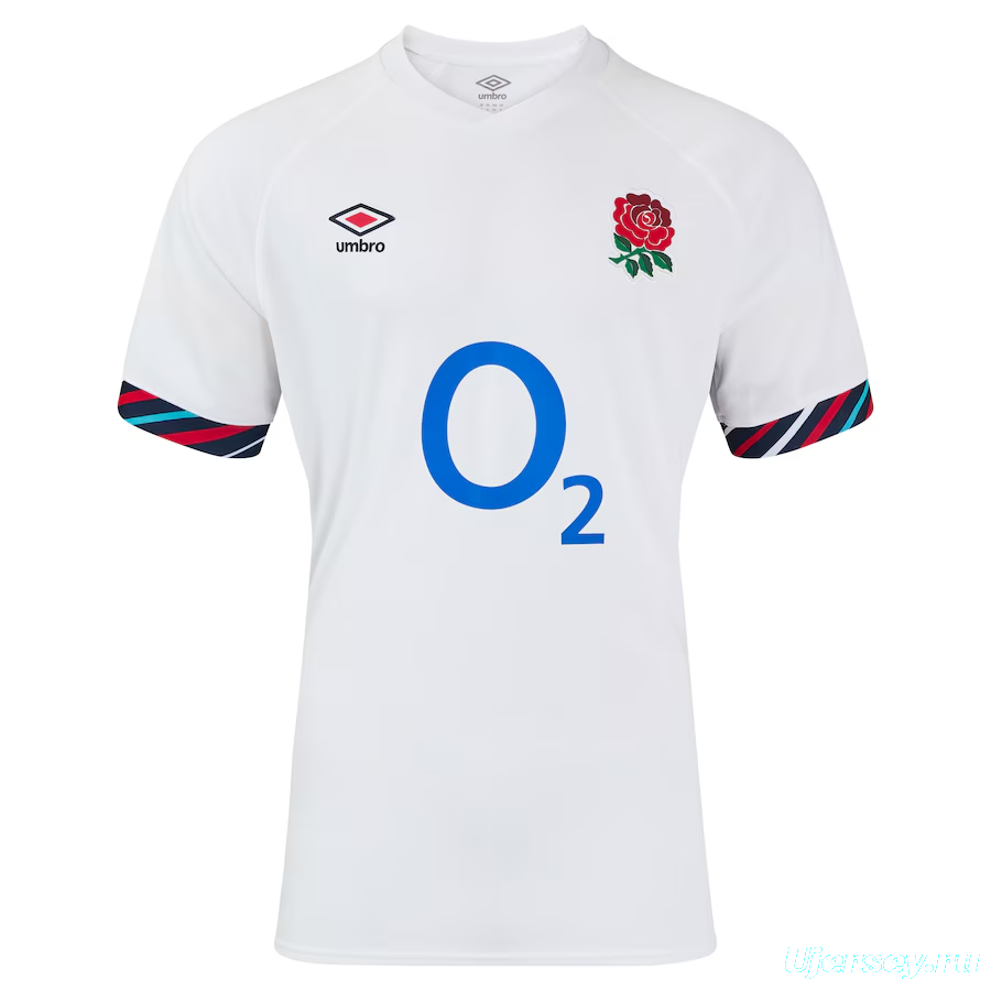 2025 England White with Diagonal Stripe Pattern Home Jersey