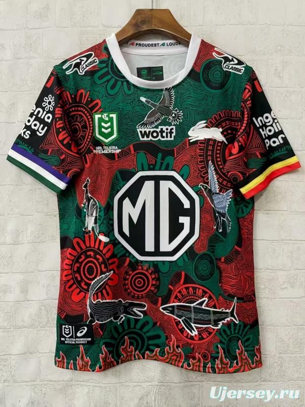 25/26 South Sydney Rabbitohs Green and Red with Indigenous Art Jersey