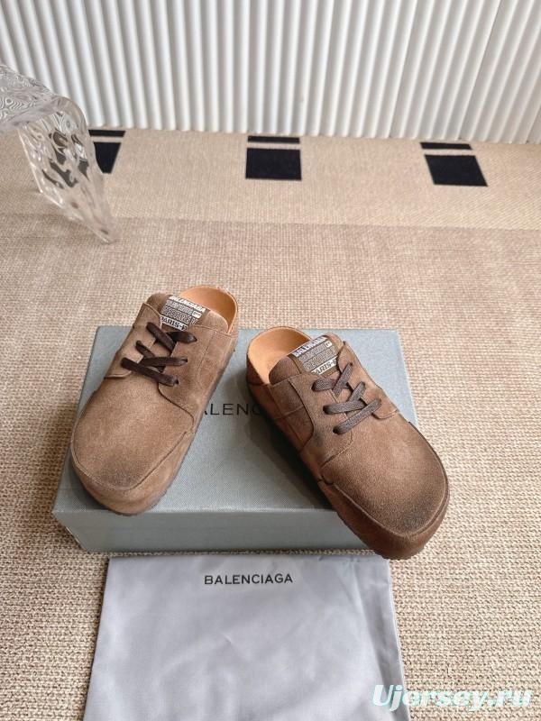 Balenciaga x Birkenstock Boston Closed-Toe Soft Footbed Platform Sandals - AS00260