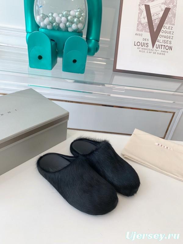 Marni 2025/SS Mule Shoes with Pony Hair - LY00