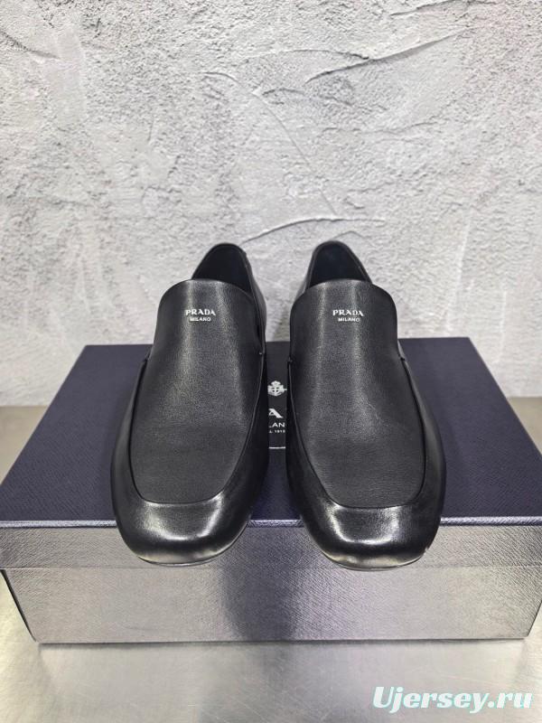 Prada Shuffle Monk Loafers Classic Retro Men's Leather Shoes - AS00380