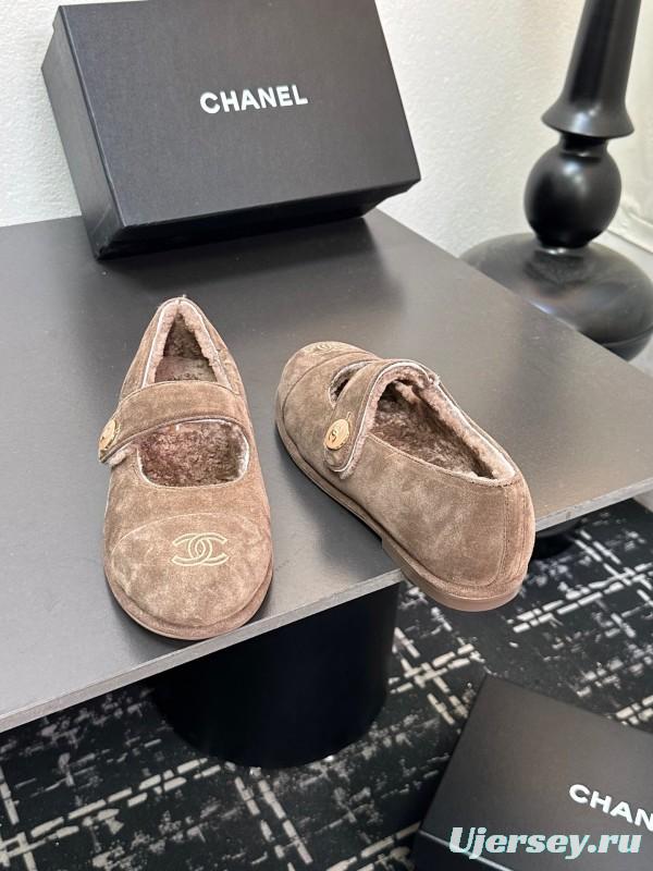Chanel 2025/SS Autumn Winter New French Mary Jane Shoes Fur Shoes - KFY00300