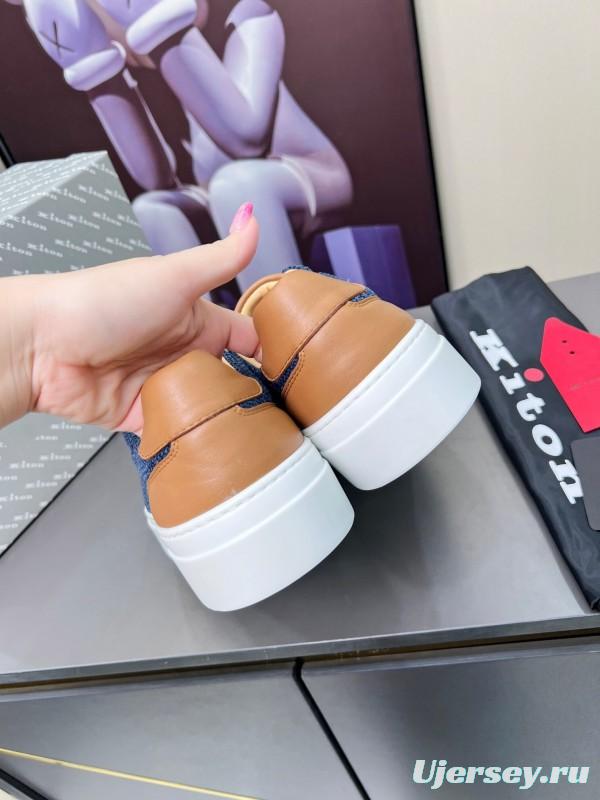 Kiton 2025/SS Tie-Detail Old Money Style Casual Men's Shoes - KFY00320