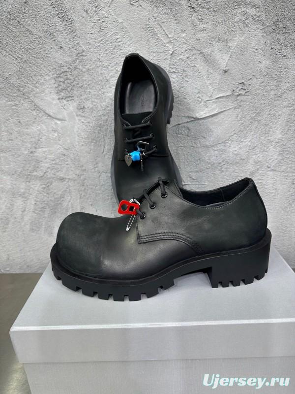 Adidas Derby Shoe, Slightly Asymmetrical Round Toe Lace-Up, Imported Cowhide Leather - AS00460