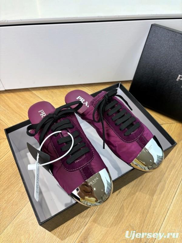 Prada Metal Toe Thin Sole Trainer Casual Shoes - LY00270