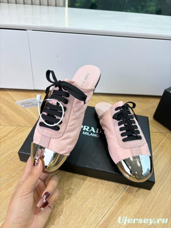 Prada 2025 SS Metal Toe Thin Sole Trainer Casual Shoes - LY00270