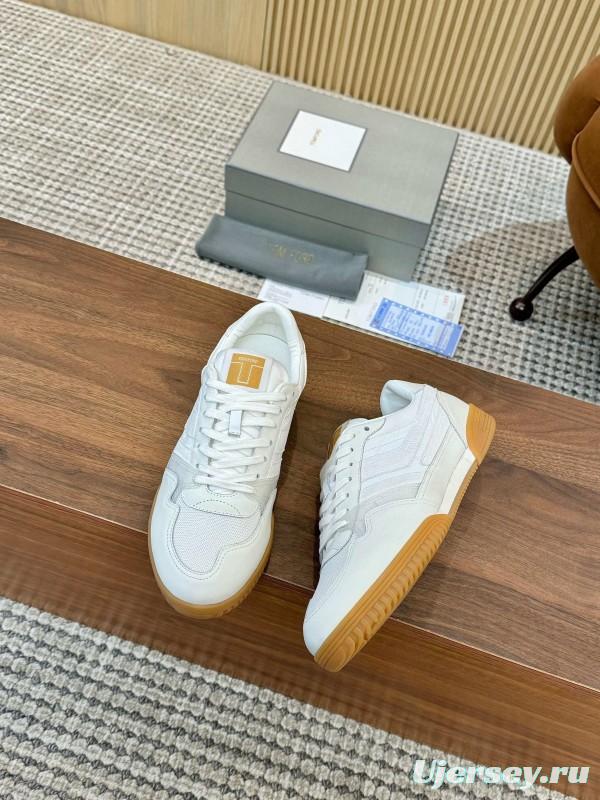 Tom Ford 2025 SS Casual Sneakers with Classic Color Blocking and Imported Leather Insole - AS00350