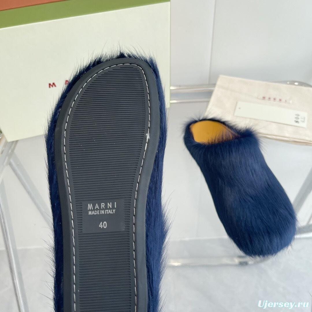 Marni 2025/SS Mule Shoes with Pony Hair - LY00