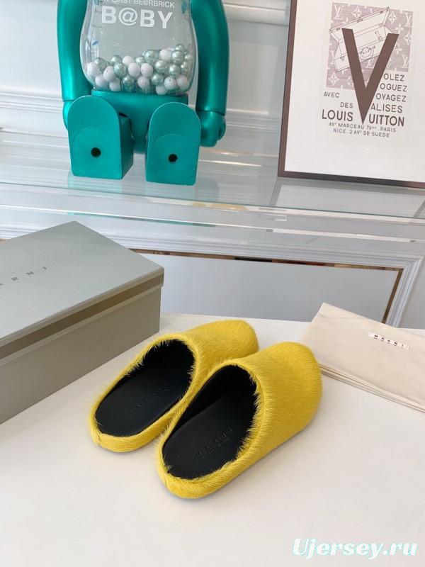 Marni 2025/SS Mule Shoes with Pony Hair - LY00