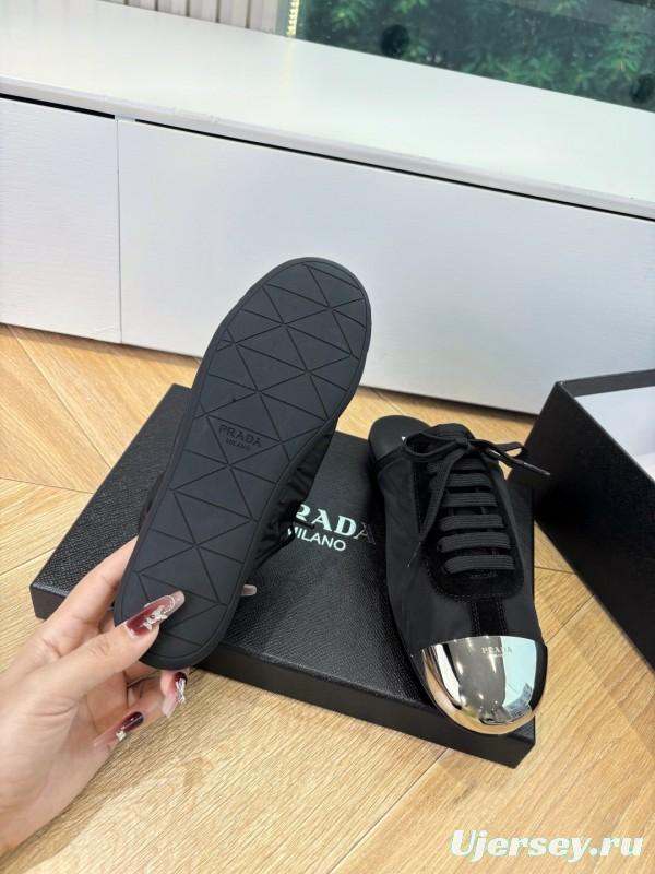 Prada Metal Toe Thin Sole Trainer Casual Shoes - LY00270