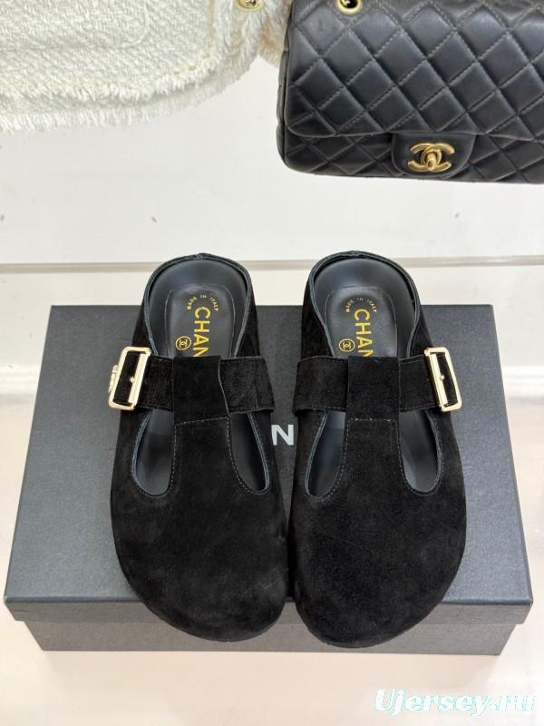 Chanel 2025 SS Minimalist Retro Birkenstock Sandals Half-Slip - KFY00280