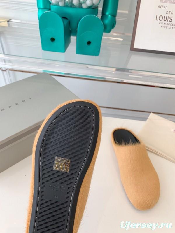 Marni 2025/SS Mule Shoes with Pony Hair Design - LY00