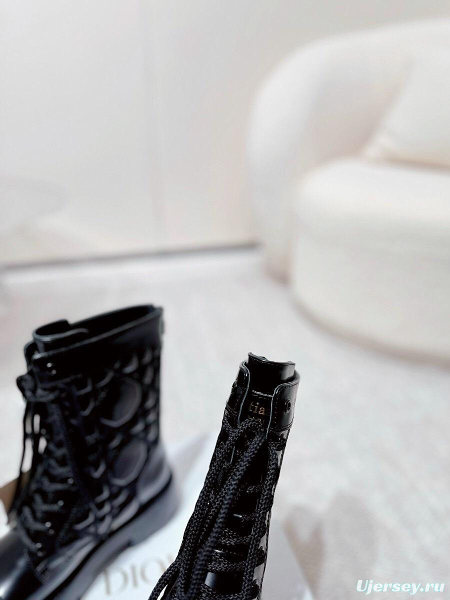 DIOR CHRONO Embroidered Motorcycle Ankle Boots - LY00400