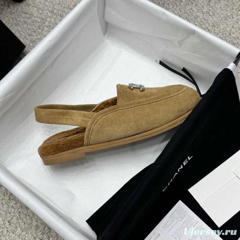 Chanel 2025/SS Teddy Fur Loafers with Double C Logo - KFY00300
