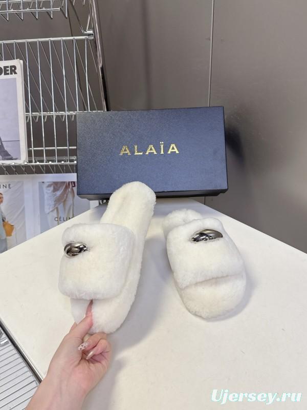 ALAÏA Fall/Winter 2025 Latest Fur Slippers - KFY00230