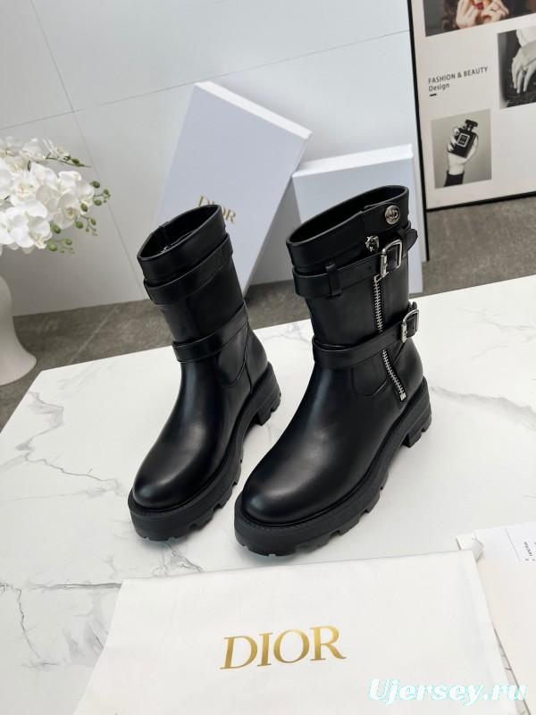 Dior 2025 SS Retro British Style Brogue New Knight Boots - LY00400