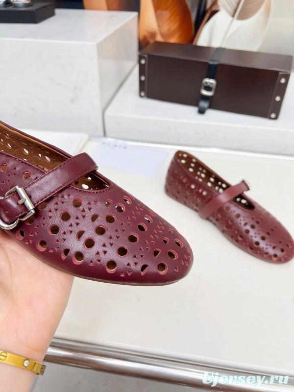 Alaia 2025/SS Perforated Ballet Flats - LY00320