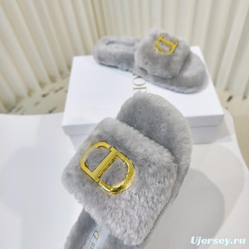 Dior Metal Buckle Wool Slippers Series - LY00280