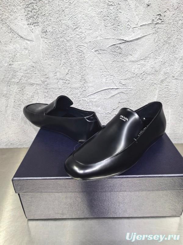 Prada Shuffle Monk Loafers Classic Retro Men's Leather Shoes - AS00380