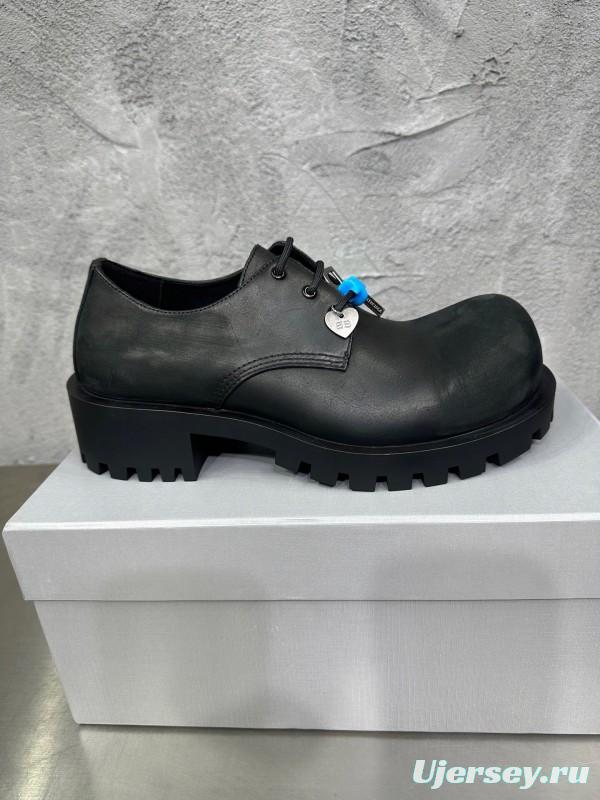 Adidas Derby Shoe, Slightly Asymmetrical Round Toe Lace-Up, Imported Cowhide Leather - AS00460