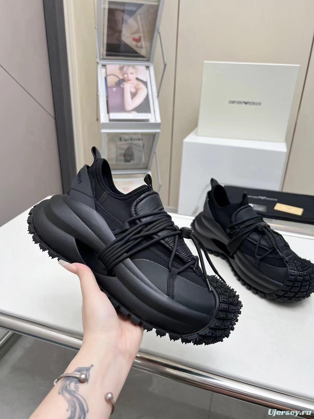 Armani 2025/SS Men's Sneakers with Tire Sole and Drawstring Design - LY00420