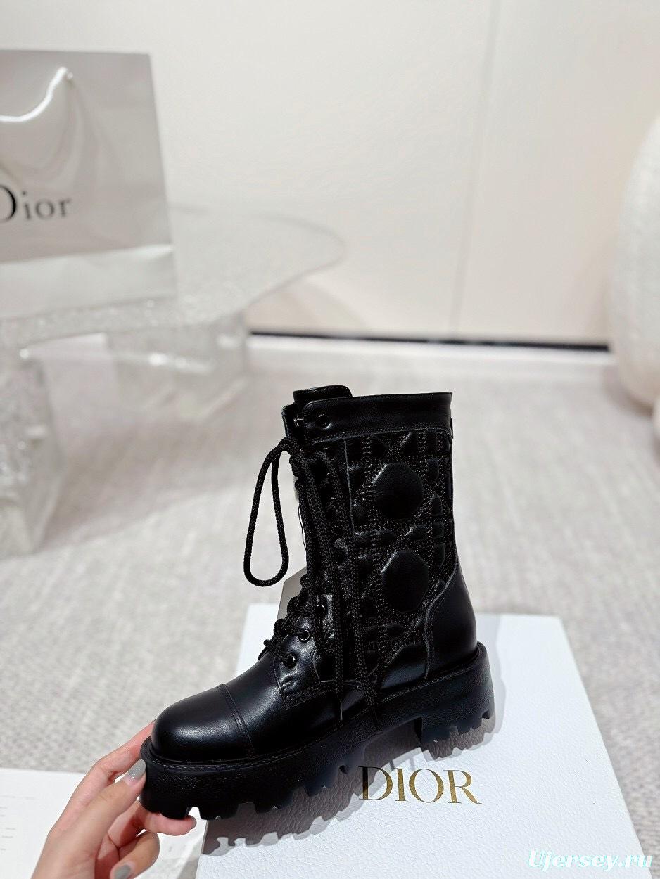 DIOR CHRONO Embroidered Motorcycle Ankle Boots - LY00390